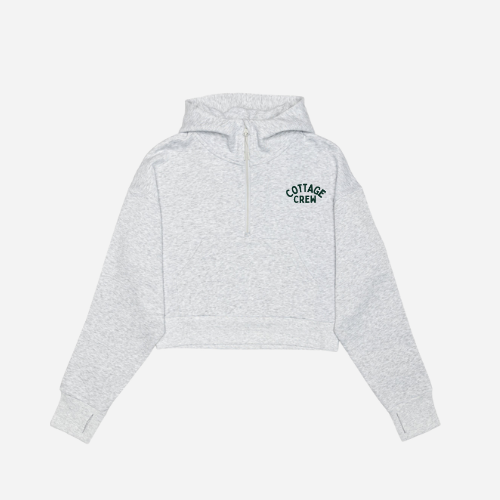 Cottage Crew Half Zip Cropped Hoodie