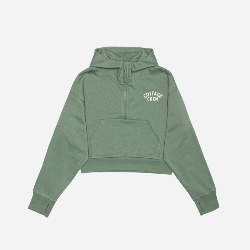 Cottage Crew Half Zip Cropped Hoodie