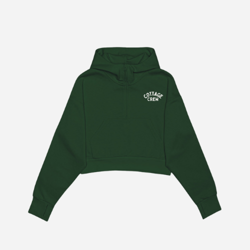 Cottage Crew Half Zip Cropped Hoodie