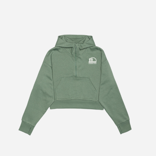 Canadian Crew Half Zip Cropped Hoodie