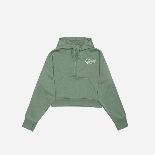 My Lake Half Zip Cropped Hoodie