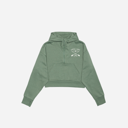 Nostalgia Half Zip Cropped Hoodie