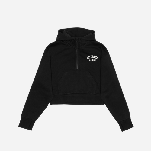 Cottage Crew Half Zip Cropped Hoodie