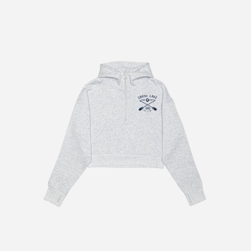 Nostalgia Half Zip Cropped Hoodie