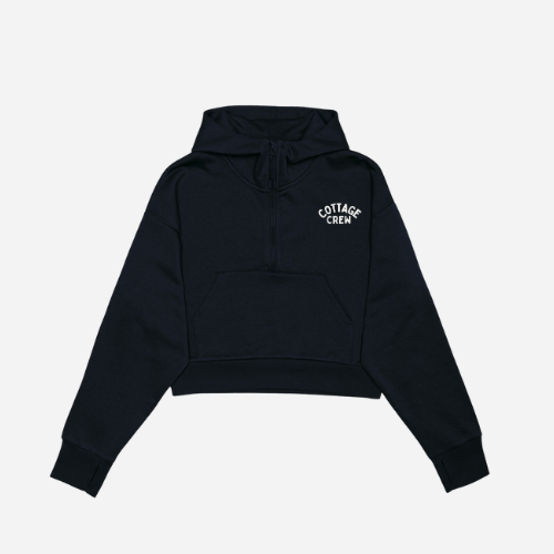 Cottage Crew Half Zip Cropped Hoodie
